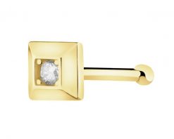Pojedynczy złoty kolczyk z cyrkonią do nosa. Żółte kolczyki Apart, z cyrkonią, złote. Za 259.00 zł.