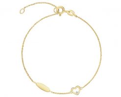 Bransoletka z żółtego złota z diamentem - serce - 0,004 ct - próba 375. Żółte bransoletki Apart, z diamentem, złote. Za 799.00 zł.