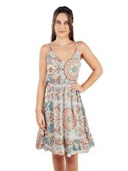 Isla Bonita by SIGRIS Sukienka w kolorze beżowym rozmiar: L. Brązowe sukienki Isla Bonita by SIGRIS, l, bez wzorów, bez kołnierzyka, bez ramiączek, midi. Za 79.21 zł.