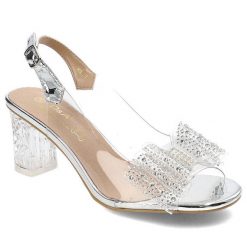 Srebrne Sandały S.Barski Eleganckie Buty Na Słupku. Szare sandały S.BARSKI, bez wzorów, eleganckie, bez obcasa, na obcasie, bez zapięcia. Za 139.00 zł.