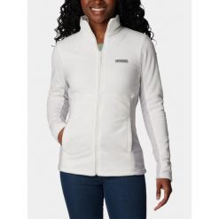 Bluza Polarowa Damska Columbia Basin Trail III. Białe bluzy sportowe Columbia, na zimę, l, bez wzorów, z polaru, bez kaptura. Za 255.25 zł.