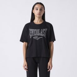 Ikoniczna Koszulka Z Logiem Czarny Bawelna. Czarne koszulki sportowe EVERLAST, bez wzorów, z bawełny, bez ramiączek. Za 105.35 zł.