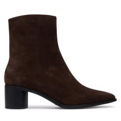 Botki Vagabond Shoemakers. Brązowe botki Vagabond Shoemakers, bez wzorów, bez obcasa, na słupku, bez zapięcia. Za 694.99 zł.