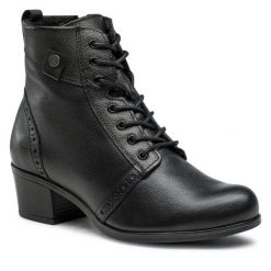Trzewiki Lasocki. Czarne botki Lasocki, bez wzorów, bez obcasa, na słupku, bez zapięcia. Za 269.99 zł.