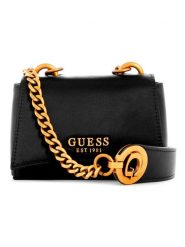 Guess Torebka w kolorze czarnym - 14 x 10 x 6 cm rozmiar: onesize. Czarne torby na ramię Guess, z aplikacjami, z materiału, na ramię, bez dodatków. Za 277.36 zł.