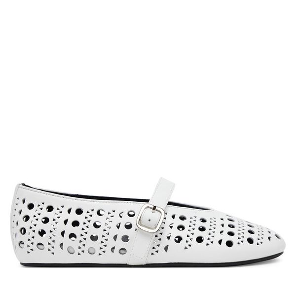 Baleriny Badura. Białe baleriny Badura, bez wzorów, bez obcasa. Za 279.99 zł.