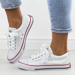 Białe trampki damskie American Dsln Lh25 Lh15. Białe trampki American CLUB, bez wzorów, z tkaniny, bez zapięcia. Za 99.00 zł.