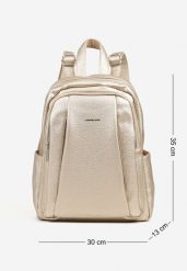 Złoty Plecak z Suwakami w Miejskim Stylu Nalionea. Żółte plecaki Renee, bez wzorów, z jeansu. Za 179.99 zł.