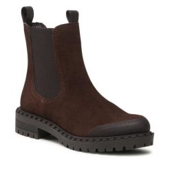 Sztyblety Lasocki. Brązowe botki Lasocki, bez wzorów, bez obcasa, na płaskiej podeszwie, bez zapięcia. Za 279.99 zł.