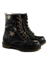 Goby Botki w kolorze czarnym ze wzorem rozmiar: 36. Czarne botki Goby, bez wzorów, z materiału, z okrągłym noskiem, bez obcasa, bez zapięcia. Za 295.99 zł.