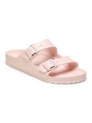 Birkenstock Klapki "Arizona" w kolorze jasnoróżowym rozmiar: 37. Różowe klapki Birkenstock, bez wzorów, z otwartym noskiem, bez obcasa. Za 217.91 zł.