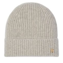 Czapka Tommy Hilfiger. Szare czapki TOMMY HILFIGER, bez wzorów. Za 369.99 zł.