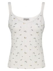 Sublevel Top w kolorze białym rozmiar: L. Białe topy Sublevel, l, bez wzorów, z bawełny, bez kołnierzyka, bez ramiączek. Za 39.99 zł.