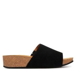 Klapki Scholl. Czarne klapki Scholl, bez wzorów, bez obcasa. Za 374.99 zł.