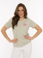 Zwillingsherz Koszulka "Zwillingsherz" w kolorze beżowym rozmiar: M. Brązowe bluzki Zwillingsherz, m, bez wzorów, z wiskozy, bez kołnierzyka, bez ramiączek. Za 82.99 zł.