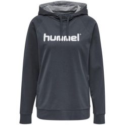 Damska bluza z kapturem Hummel Hmlgo Logo. Szare bluzy Hummel, s, bez wzorów, z bawełny, z kapturem. Za 182.50 zł.