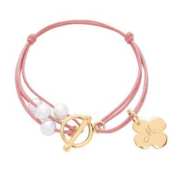 Bransoletka Anne Rose. Czerwone bransoletki Lilou, z perłą, pozłacane. Za 220.00 zł.