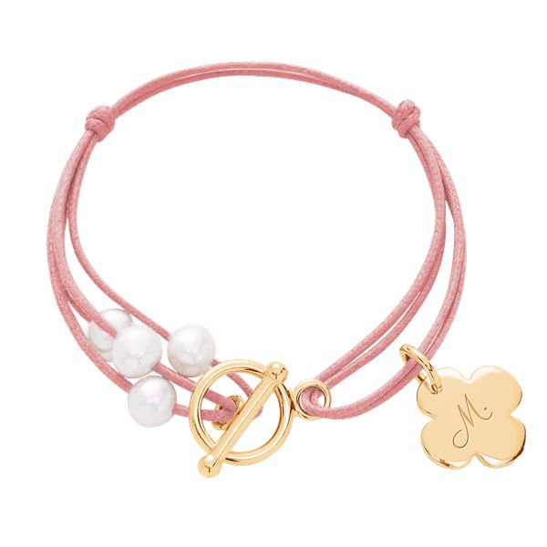 Bransoletka Anne Rose. Czerwone bransoletki Lilou, z perłą, pozłacane. Za 220.00 zł.