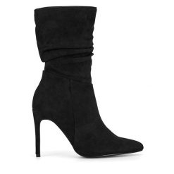 Botki DeeZee. Czarne botki DeeZee, bez wzorów, bez obcasa, na szpilce, bez zapięcia. Za 199.99 zł.