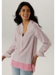 Aniston Bluzka w kolorze miętowo-jasnoróżowym rozmiar: 38. Różowe bluzki Aniston, bez wzorów, z wiskozy, bez kołnierzyka, bez ramiączek. Za 74.11 zł.