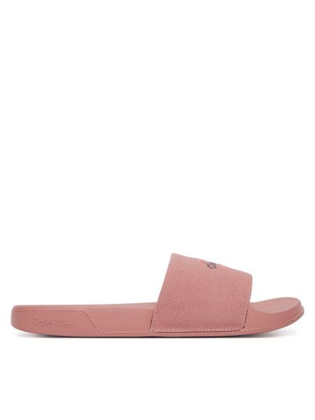 Calvin Klein Klapki Ess Slide Cv HW0HW02958 Różowy. Czerwone klapki Calvin Klein, bez wzorów, z materiału, bez obcasa. Za 119.99 zł.