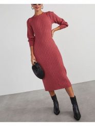 Milan Kiss Sukienka dzianinowa w kolorze różowym rozmiar: L. Różowe sukienki Milan Kiss, na co dzień, l, bez wzorów, z dzianiny, bez kołnierzyka, bez ramiączek, midi, proste. Za 165.99 zł.