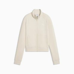 Bluza damska Puma ESS SLIM TRACK DK beżowa 63432387 r S. Brązowe bluzy Puma, l, bez wzorów, bez kaptura. Za 167.80 zł.