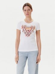 Guess T-Shirt W5YI08 J1314 Biały Regular Fit. Białe t-shirty Guess, m, z aplikacjami, z bawełny, bez kołnierzyka, bez ramiączek. Za 179.99 zł.