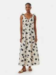 Vero Moda Sukienka letnia Dicthe 10341603 Beżowy Regular Fit. Brązowe sukienki Vero Moda, na lato, xl, bez wzorów, z bawełny, bez kołnierzyka, bez ramiączek. Za 229.99 zł.