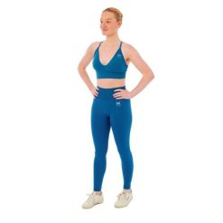 Damski zestaw sportowy Xtreme - legginsy + biustonosz sportowy - Niebieski. Niebieskie legginsy XTREME SOCKSWEAR, m, bez wzorów, z materiału, z podwyższonym stanem, na fitness i siłownię. Za 190.74 zł.