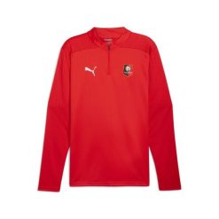 Bluza treningowa z zamkiem błyskawicznym 1/4 Stade Rennais 2024/25. Czerwone bluzy Puma, bez wzorów, bez kaptura. Za 263.00 zł.