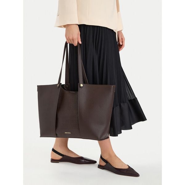 Torebka GINO ROSSI. Brązowe shopper Gino Rossi, bez wzorów, bez dodatków. Za 329.99 zł.