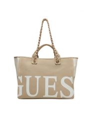 Guess Torebka E6GZ03 WP750 Beżowy jasny. Brązowe shopper Guess, z aplikacjami, z bawełny, bez dodatków. Za 399.99 zł.