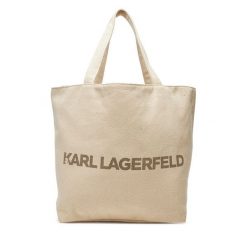 Torebka KARL LAGERFELD. Brązowe shopper KARL LAGERFELD, bez wzorów, bez dodatków. Za 249.99 zł.