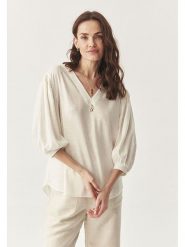 TATUUM Bluzka "Daphne" w kolorze kremowym rozmiar: 42. Brązowe bluzki Tatuum, bez wzorów, bez kołnierzyka, bez ramiączek. Za 146.45 zł.