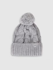 4F Czapka zimowa z dodatkiem wełny damska - szara S. Szare czapki 4f, bez wzorów, z wełny. Za 89.99 zł.