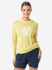 Super.natural Bluza "Stamp Light" w kolorze żółtym rozmiar: M. Żółte bluzy super.natural, m, bez wzorów, z wełny, z kapturem. Za 173.99 zł.