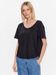 United Colors Of Benetton T-Shirt 3BVXD1033 Czarny Relaxed Fit. Czarne t-shirty United Colors of Benetton, xs, bez wzorów, z bawełny, bez kołnierzyka, bez ramiączek. Za 49.99 zł.