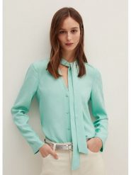 STEFANEL Bluzka w kolorze turkusowym rozmiar: 44. Niebieskie bluzki Stefanel, bez wzorów, bez kołnierzyka, bez ramiączek. Za 104.39 zł.