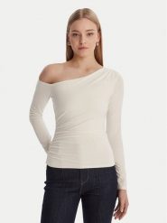 Guess Bluzka W6RP02 KC1J2 Écru Regular Fit. Bluzki Guess, xs, z aplikacjami, z wiskozy, bez kołnierzyka, bez ramiączek. Za 299.99 zł.