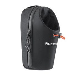 Torba rowerowa na kierownicę z uchwytem na bidon Rockbros P002. Czarne torebki klasyczne ROCKBROS, bez wzorów, bez dodatków. Za 89.90 zł.