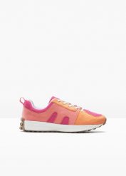 Sneakersy z siateczkową wstawką. Czerwone obuwie sportowe bonprix, bez zapięcia. Za 124.99 zł.