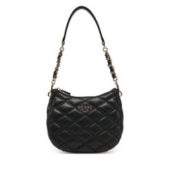 Torebka Guess. Czarne listonoszki Guess, z aplikacjami, bez dodatków. Za 234.99 zł.