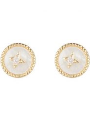 U.S. Polo Assn. Pozłacane kolczyki-wkrętki z kryształami rozmiar: onesize. Białe kolczyki U.S. Polo Assn., z kryształem, metalowe. Za 65.99 zł.