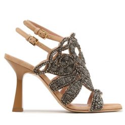 Sandały Alberta Ferretti. Szare sandały Alberta Ferretti, bez wzorów, bez obcasa, na słupku, bez zapięcia. Za 4,179.00 zł.