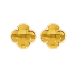 Kolczyki Mini Icons koniczyny z busztynowym kryształem, pozłacane. Pomarańczowe kolczyki Lilou, pozłacane. Za 189.00 zł.
