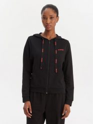 HUGO Bluza 50556350 Czarny Regular Fit. Czarne bluzy Hugo, s, bez wzorów, z syntetyku, bez kaptura. Za 339.99 zł.