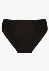 Czarne Bawełniane Majtki Figi o Klasycznym Fasonie Venalice. Czarne figi Renee, l, z aplikacjami, z bawełny. Za 9.99 zł.