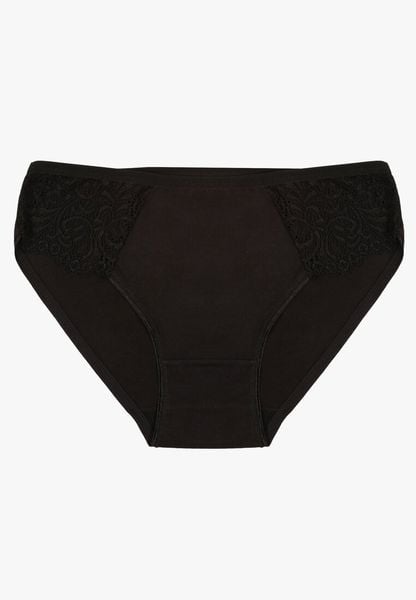 Czarne Bawełniane Majtki Figi o Klasycznym Fasonie Venalice. Czarne figi Renee, l, z aplikacjami, z bawełny. Za 7.99 zł.
