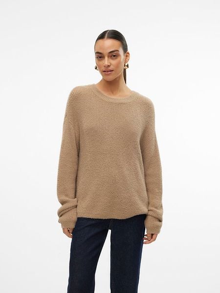 Vero Moda Sweter w kolorze beżowym rozmiar: XL. Brązowe swetry Vero Moda, xl, bez wzorów, bez ramiączek. Za 100.52 zł.